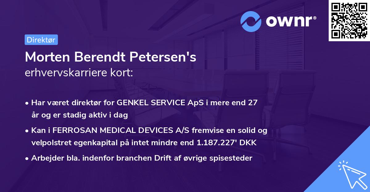 Morten Berendt Petersen's erhvervskarriere kort