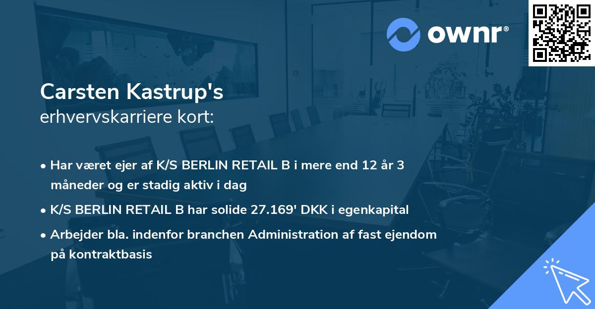 Carsten Kastrup's erhvervskarriere kort