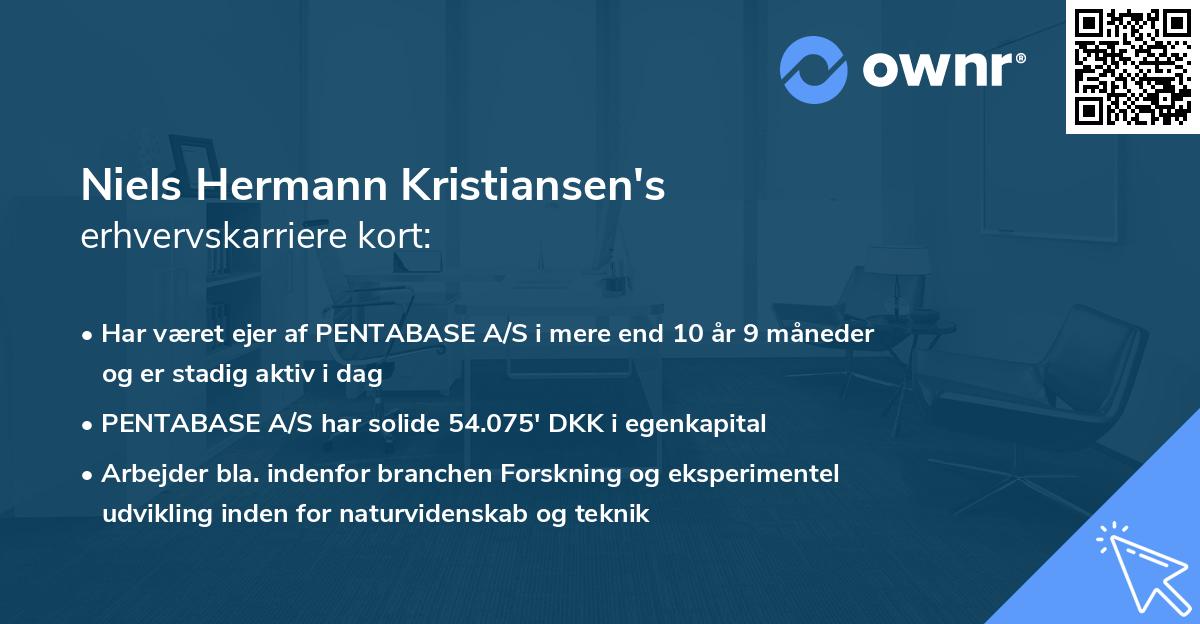 Niels Hermann Kristiansen's erhvervskarriere kort