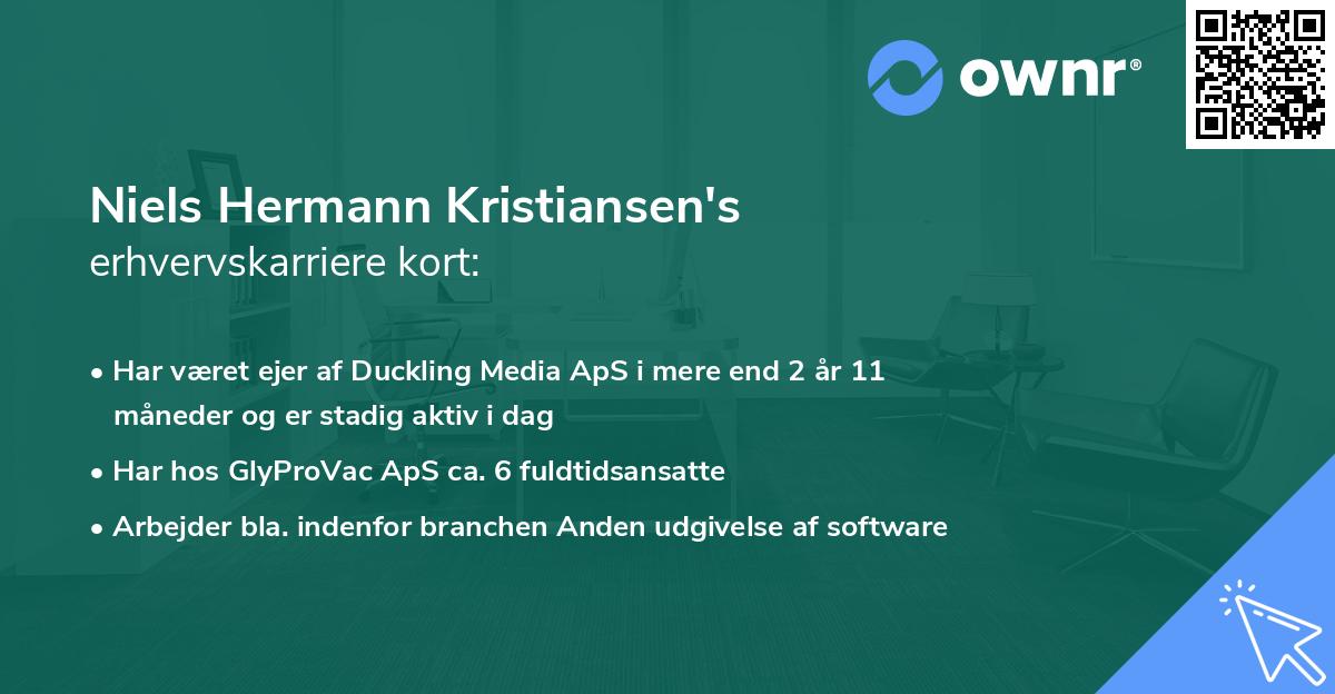 Niels Hermann Kristiansen's erhvervskarriere kort