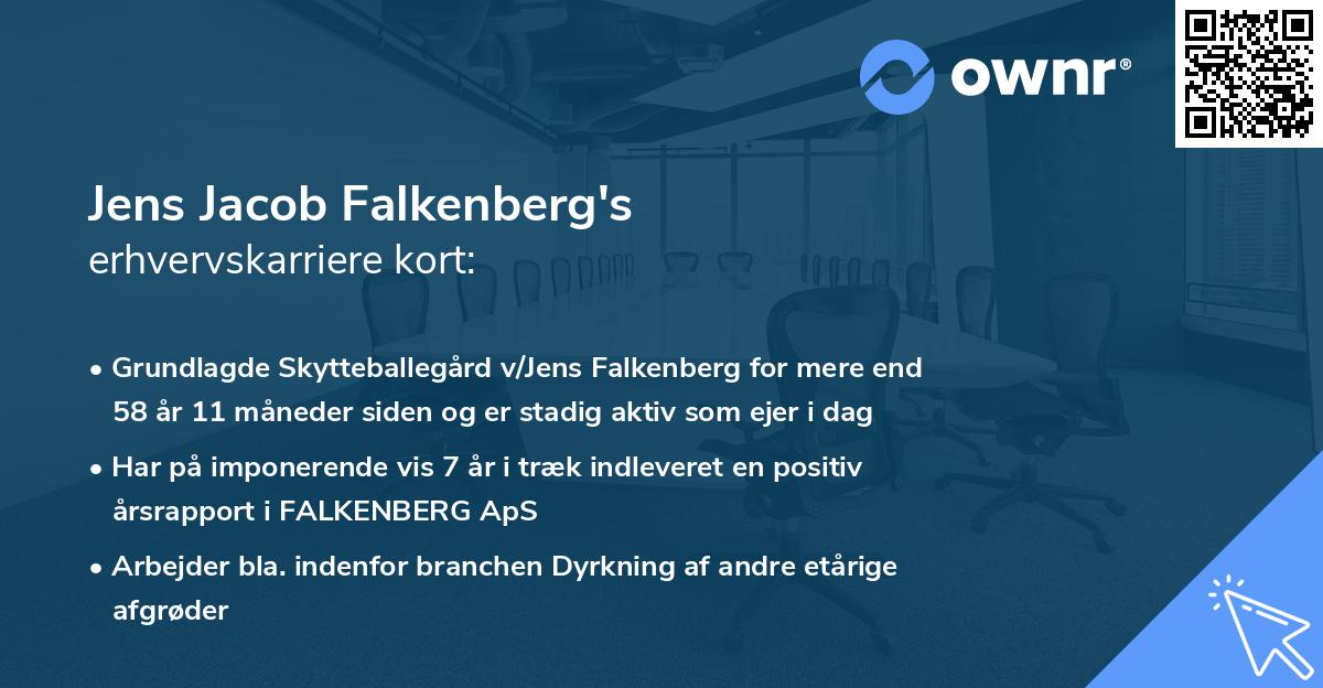 Jens Jacob Falkenberg's erhvervskarriere kort
