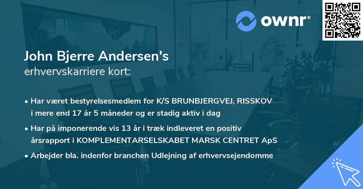 John Bjerre Andersen's erhvervskarriere kort
