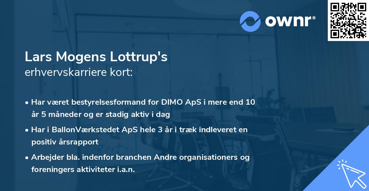 Lars Mogens Lottrup's erhvervskarriere kort