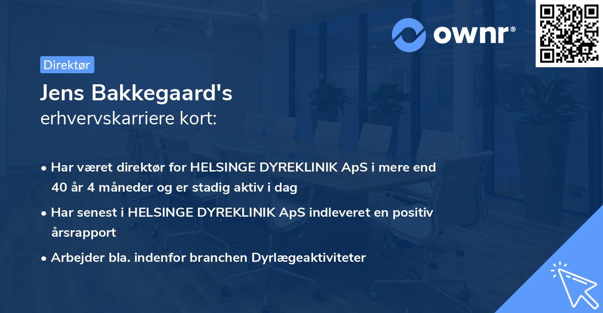 Jens Bakkegaard's erhvervskarriere kort