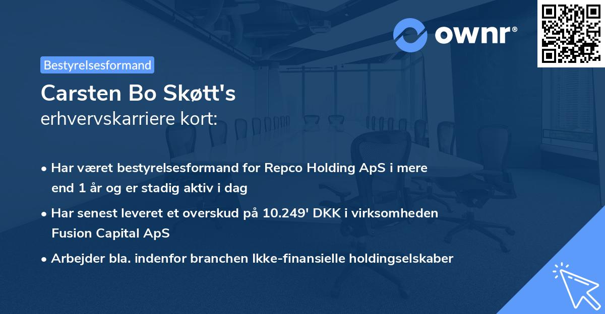 Carsten Bo Skøtt's erhvervskarriere kort
