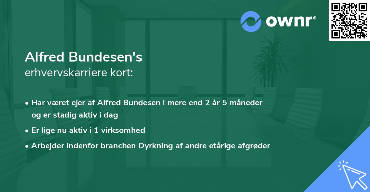 Alfred Bundesen's erhvervskarriere kort
