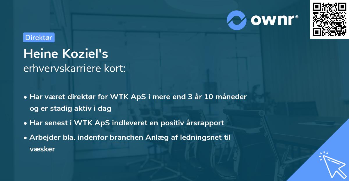 Heine Koziel's erhvervskarriere kort