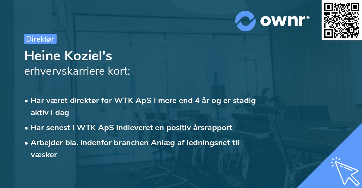 Heine Koziel's erhvervskarriere kort