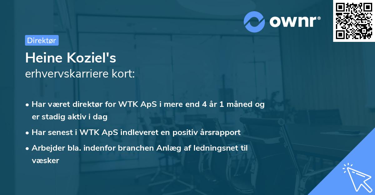 Heine Koziel's erhvervskarriere kort