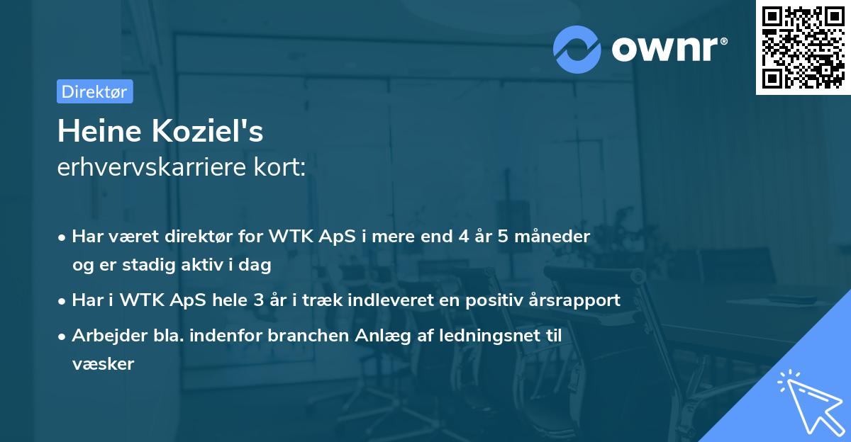 Heine Koziel's erhvervskarriere kort