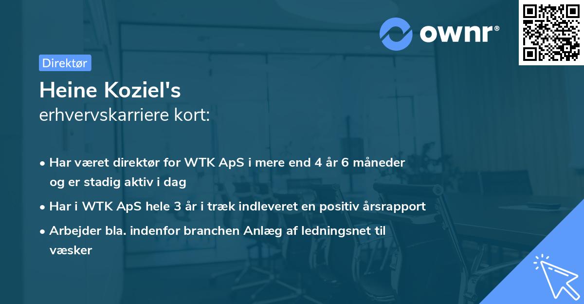 Heine Koziel's erhvervskarriere kort