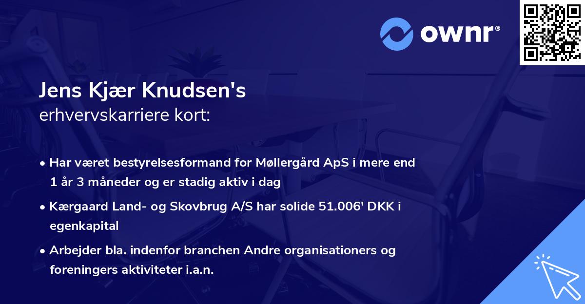 Jens Kjær Knudsen's erhvervskarriere kort