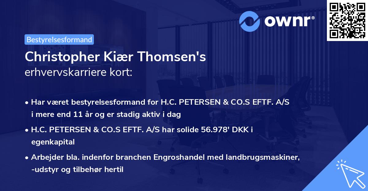 Christopher Kiær Thomsen's erhvervskarriere kort