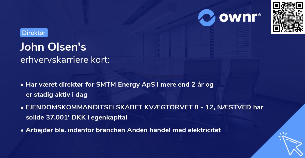 John Olsen's erhvervskarriere kort