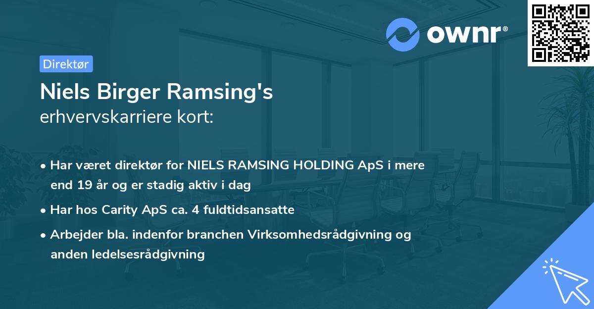 Niels Birger Ramsing's erhvervskarriere kort