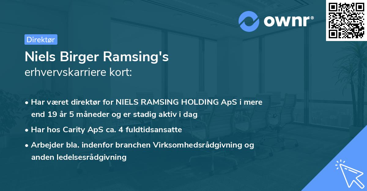 Niels Birger Ramsing's erhvervskarriere kort