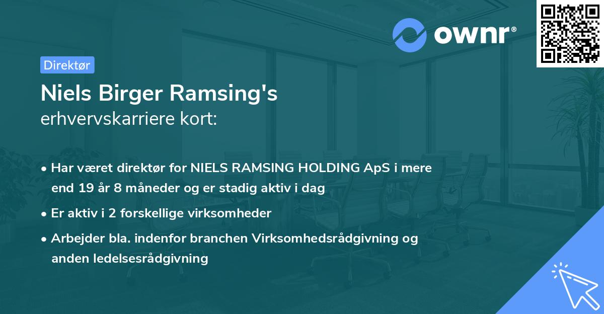 Niels Birger Ramsing's erhvervskarriere kort