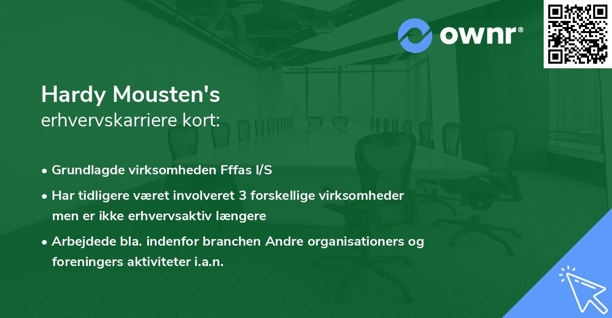 Hardy Mousten's erhvervskarriere kort