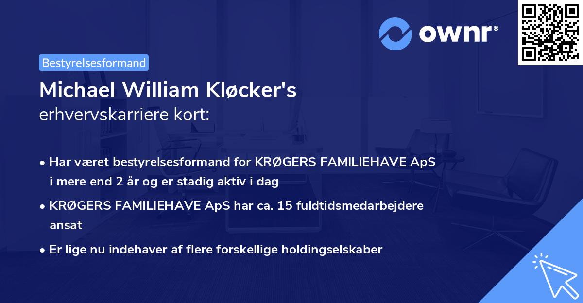 Michael William Kløcker's erhvervskarriere kort