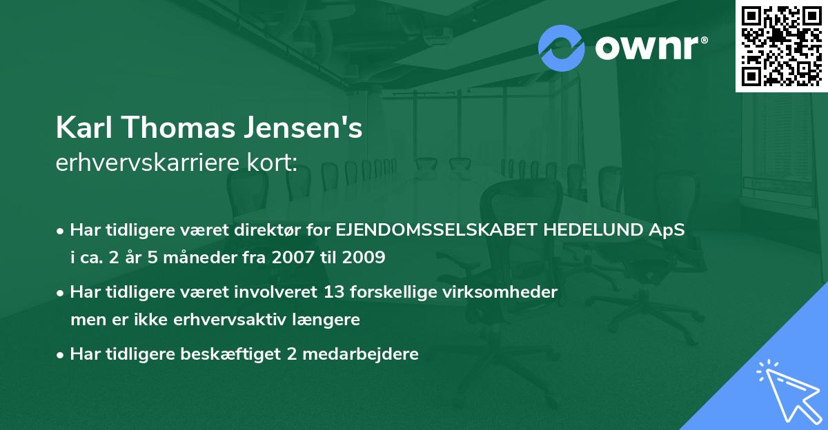 Karl Thomas Jensen's erhvervskarriere kort