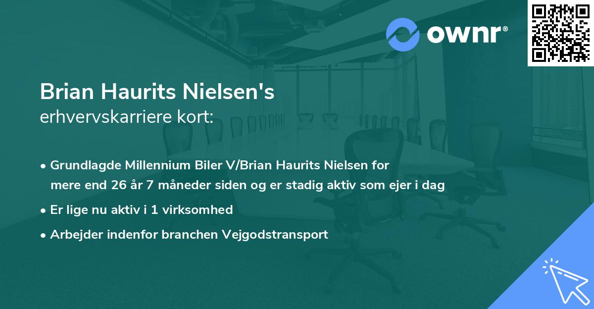 Brian Haurits Nielsen's erhvervskarriere kort