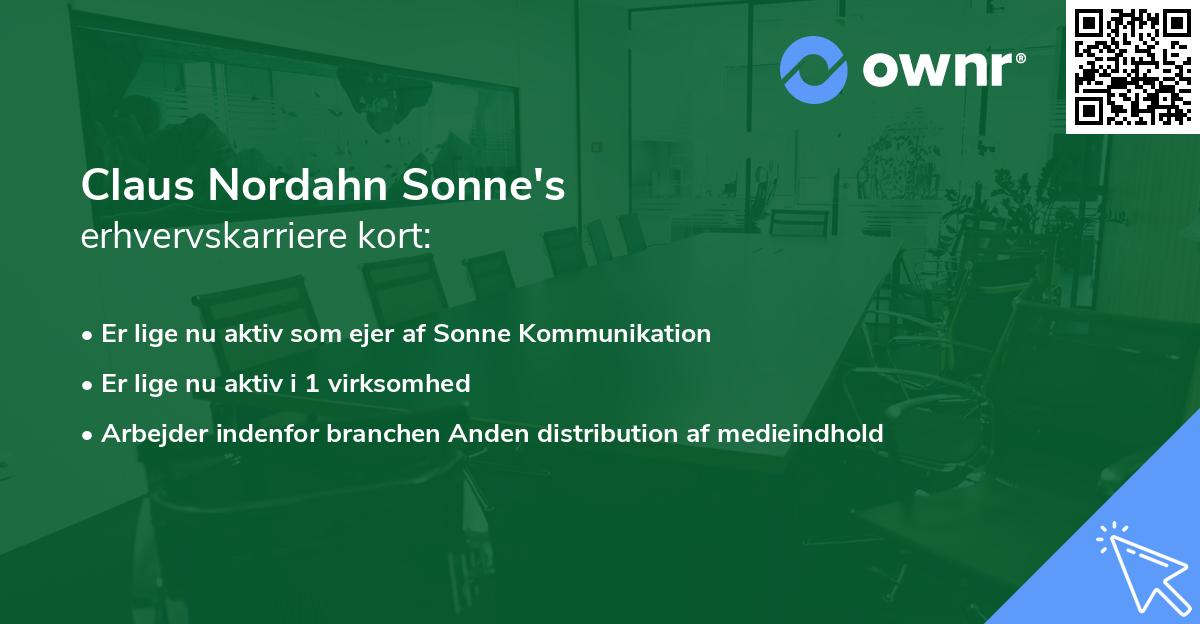 Claus Nordahn Sonne's erhvervskarriere kort