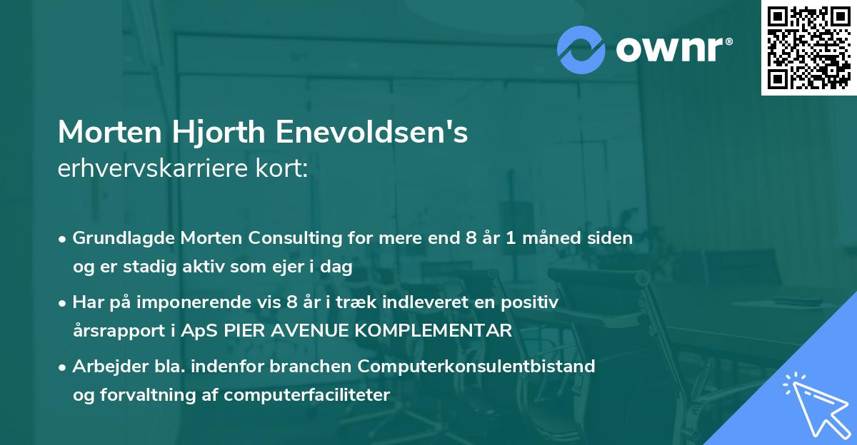 Morten Hjorth Enevoldsen's erhvervskarriere kort