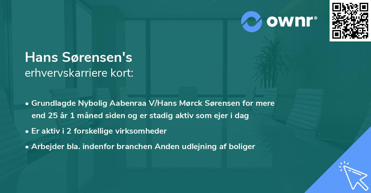 Hans Sørensen's erhvervskarriere kort