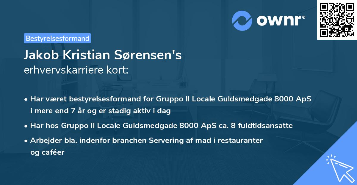Jakob Kristian Sørensen's erhvervskarriere kort