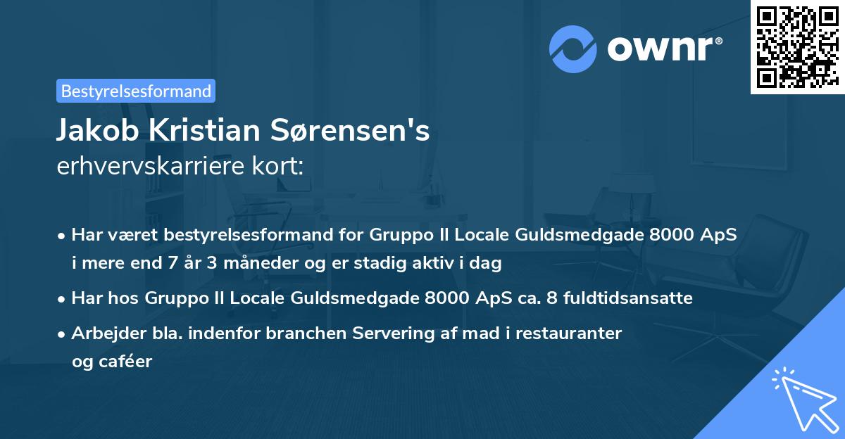 Jakob Kristian Sørensen's erhvervskarriere kort