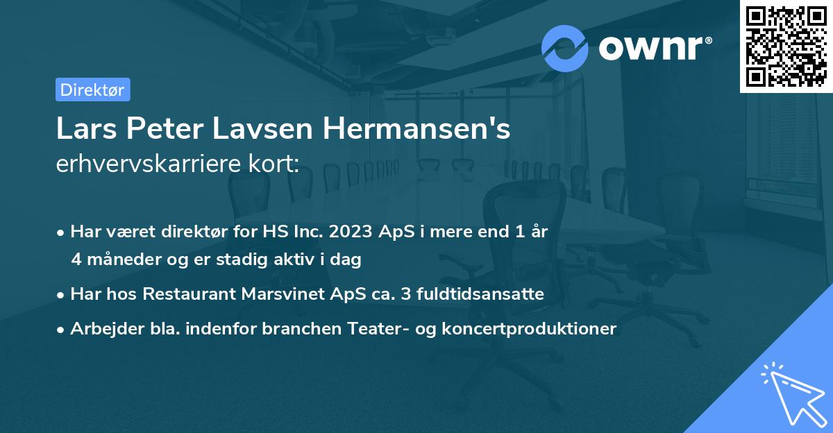 Lars Peter Lavsen Hermansen's erhvervskarriere kort