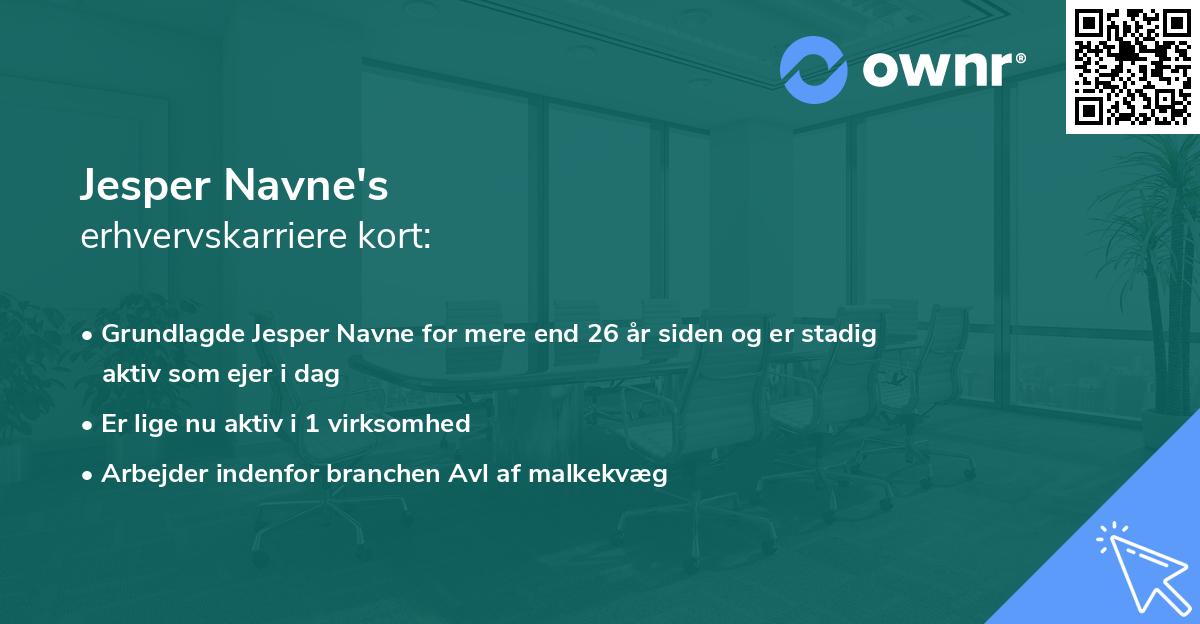 Jesper Navne's erhvervskarriere kort
