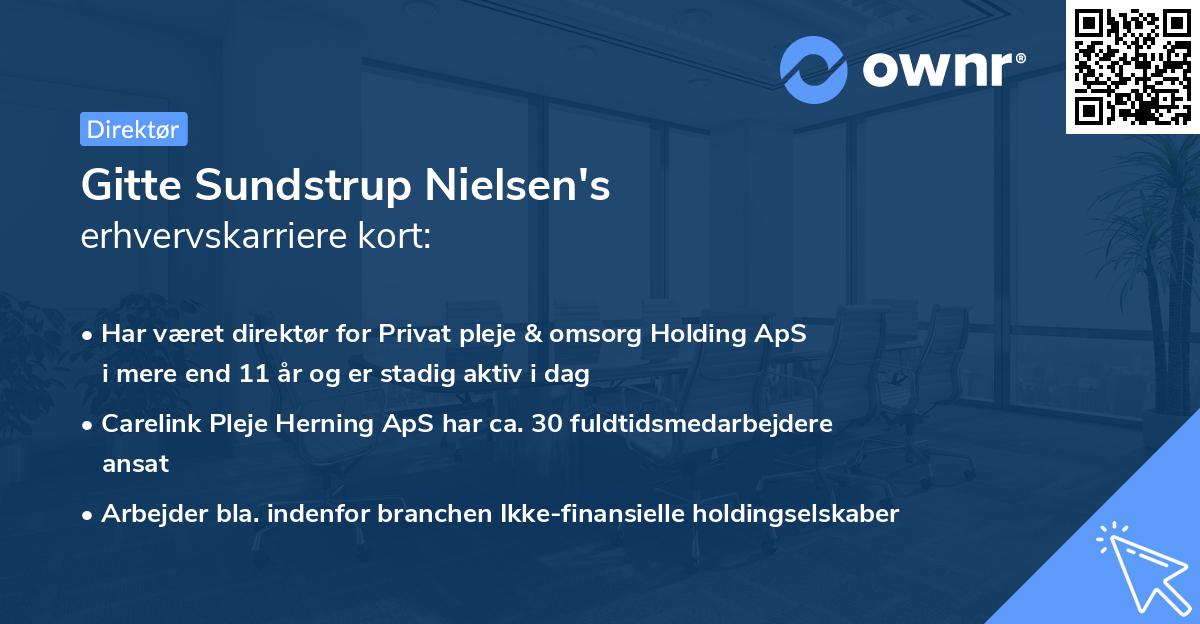 Gitte Sundstrup Nielsen's erhvervskarriere kort