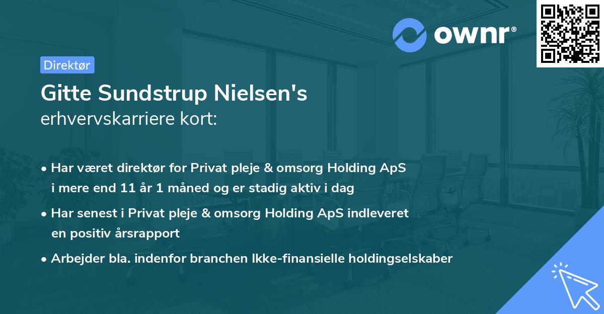 Gitte Sundstrup Nielsen's erhvervskarriere kort