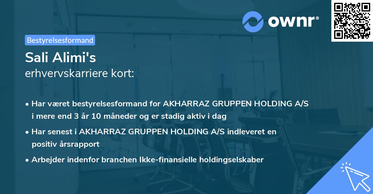 Sali Alimi's erhvervskarriere kort