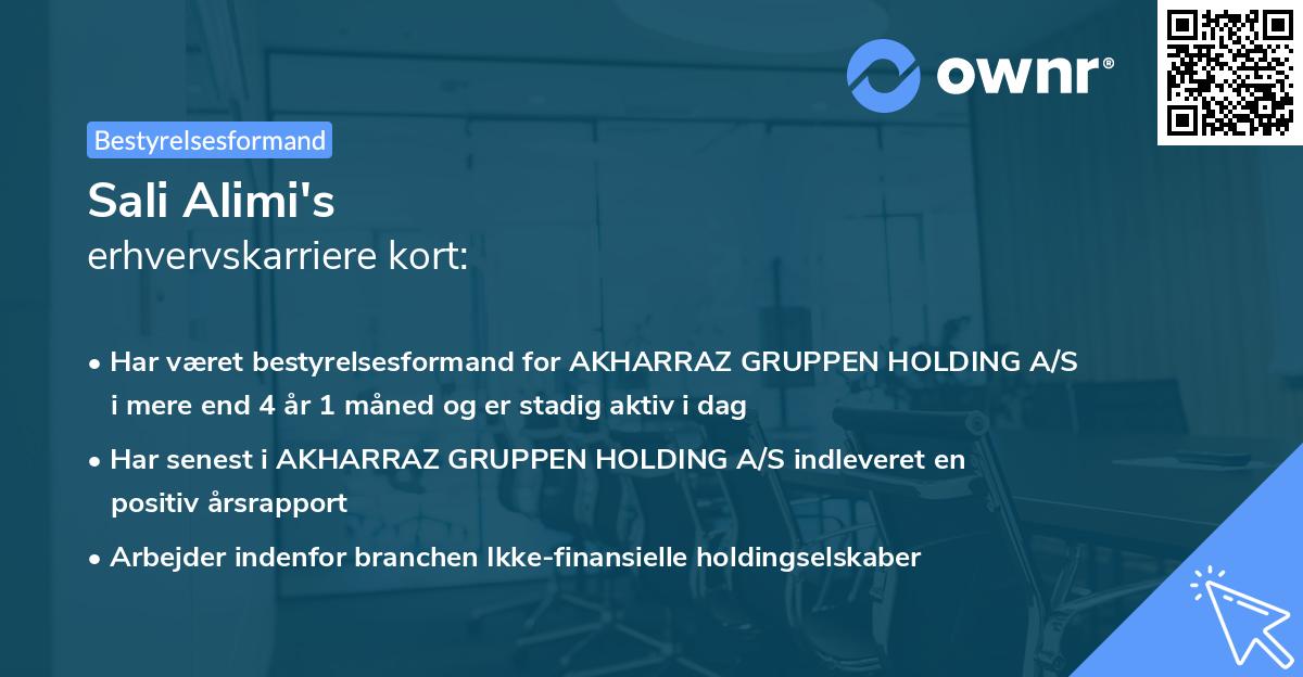 Sali Alimi's erhvervskarriere kort