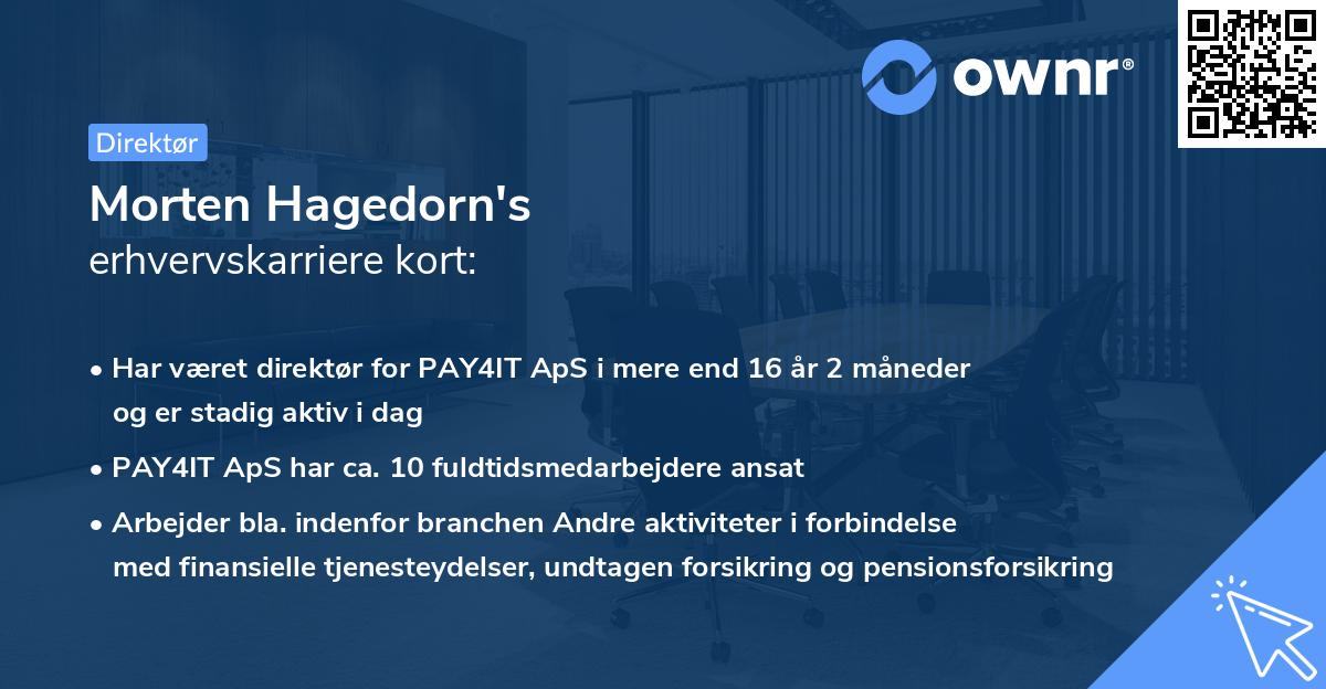 Morten Hagedorn's erhvervskarriere kort