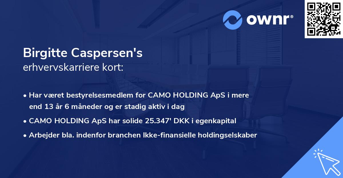 Birgitte Caspersen's erhvervskarriere kort