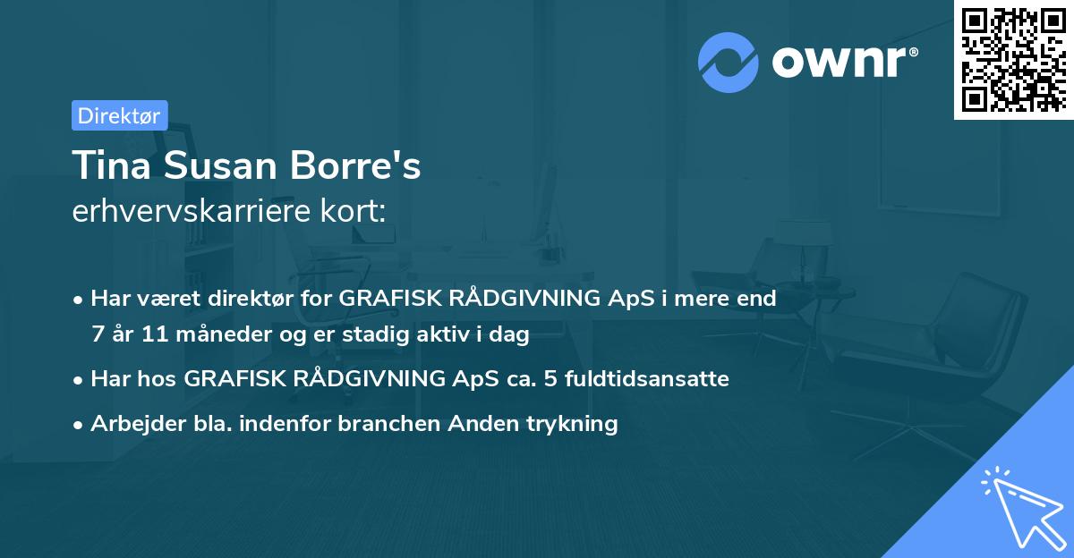 Tina Susan Borre's erhvervskarriere kort