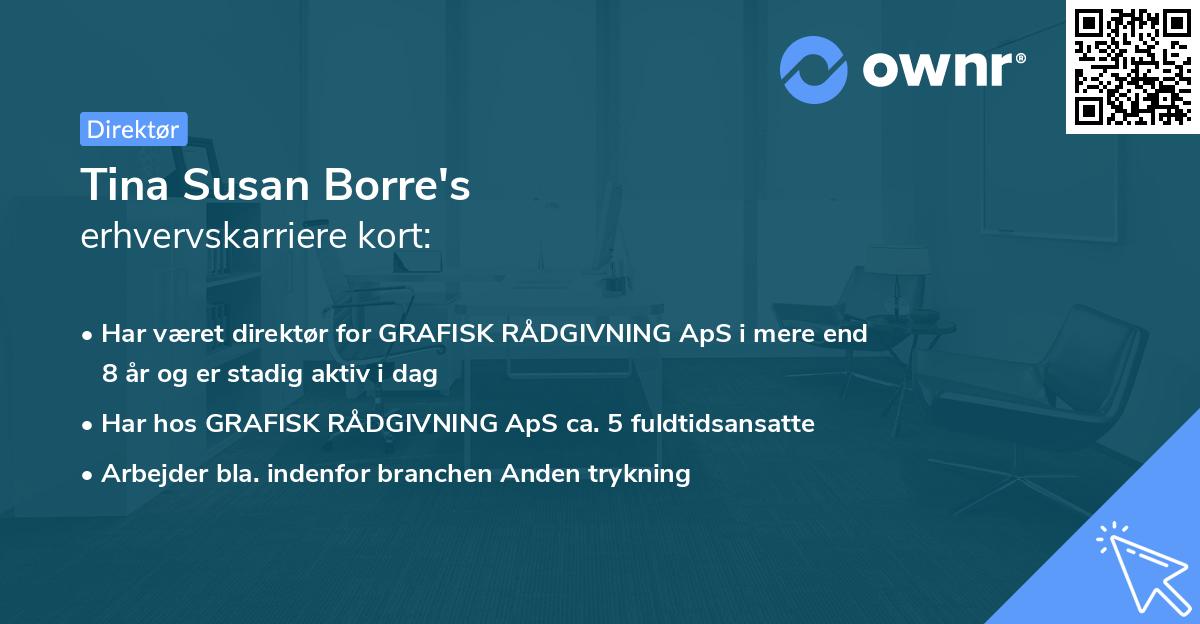 Tina Susan Borre's erhvervskarriere kort