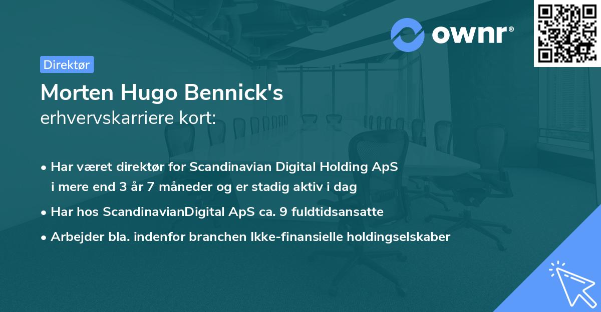 Morten Hugo Bennick's erhvervskarriere kort