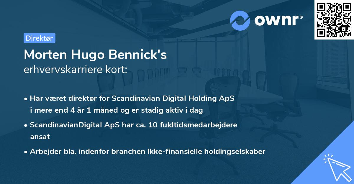 Morten Hugo Bennick's erhvervskarriere kort