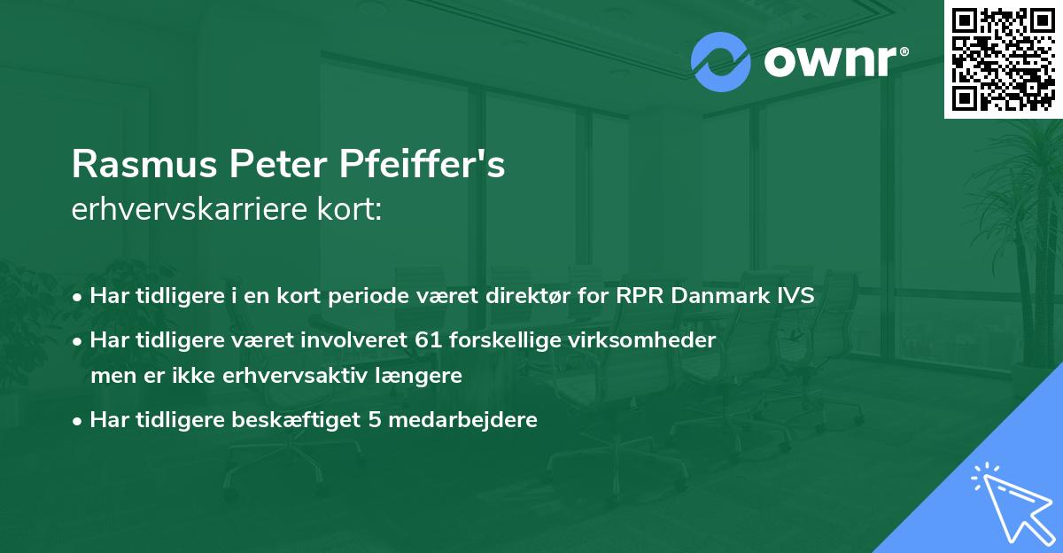 Rasmus Peter Pfeiffer's erhvervskarriere kort