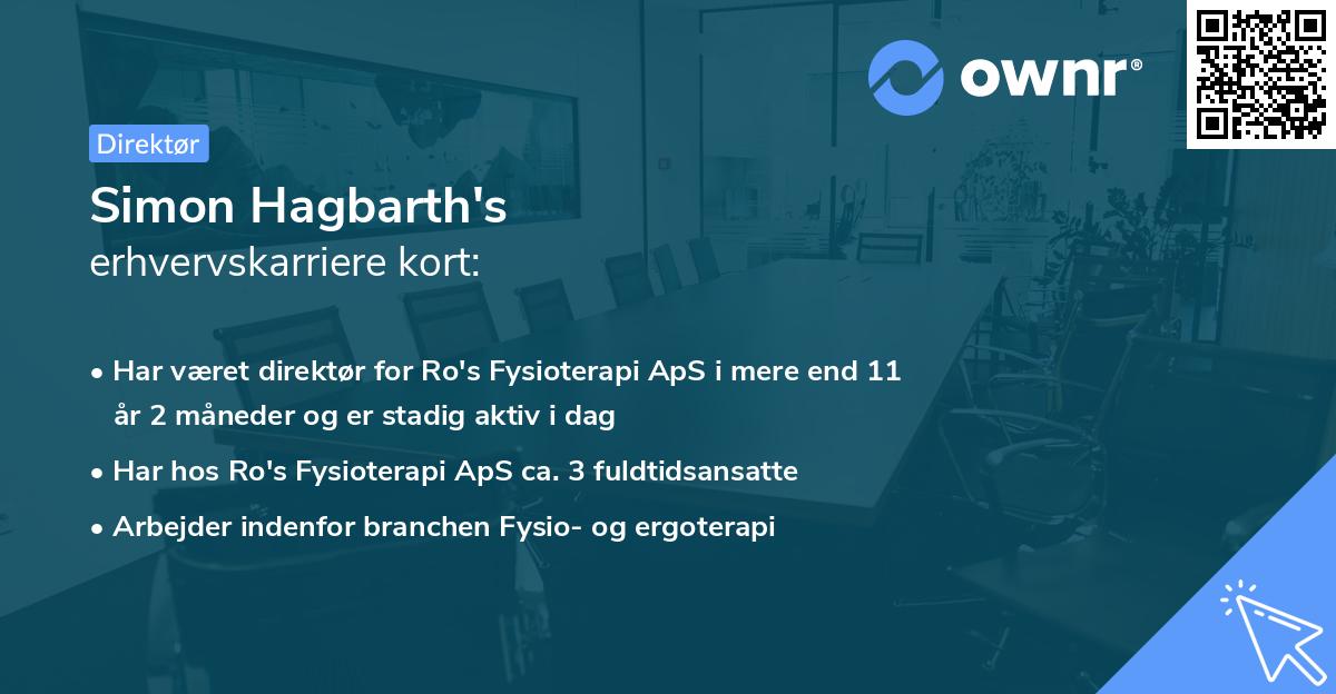 Simon Hagbarth's erhvervskarriere kort