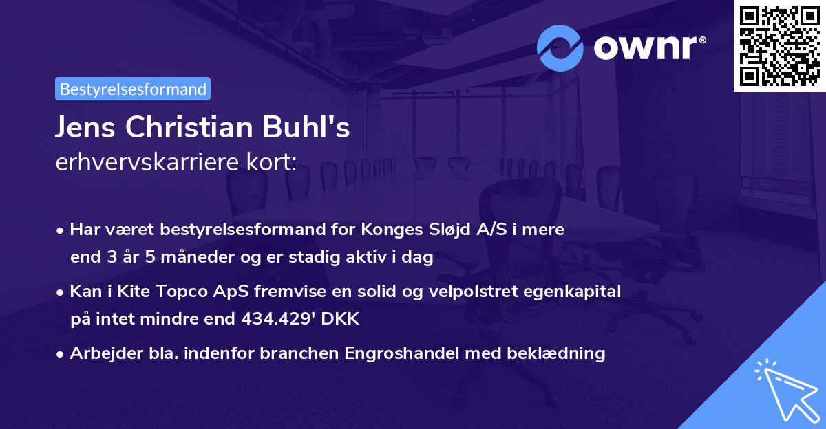 Jens Christian Buhl's erhvervskarriere kort