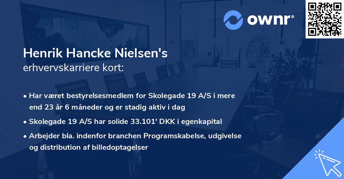 Henrik Hancke Nielsen's erhvervskarriere kort