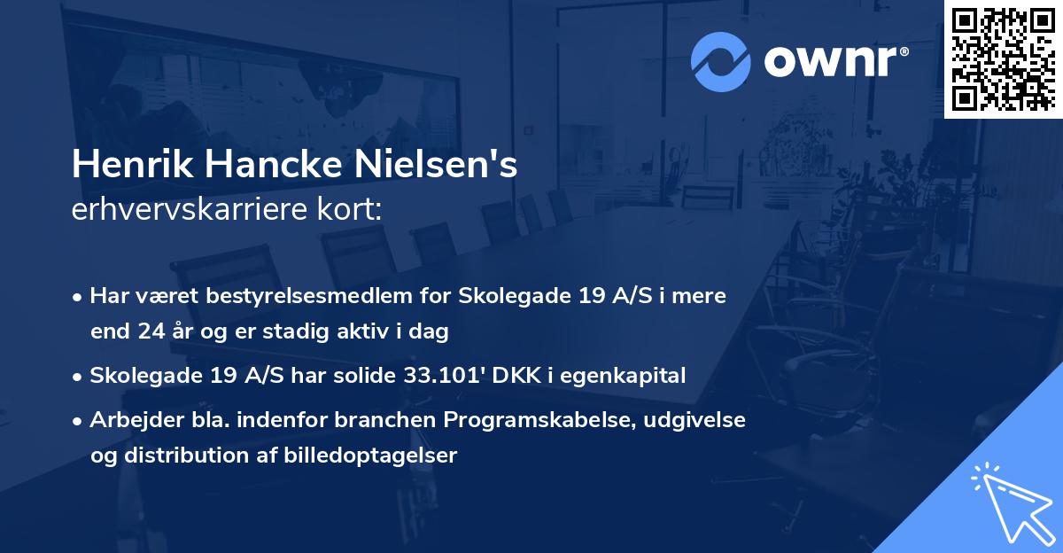 Henrik Hancke Nielsen's erhvervskarriere kort