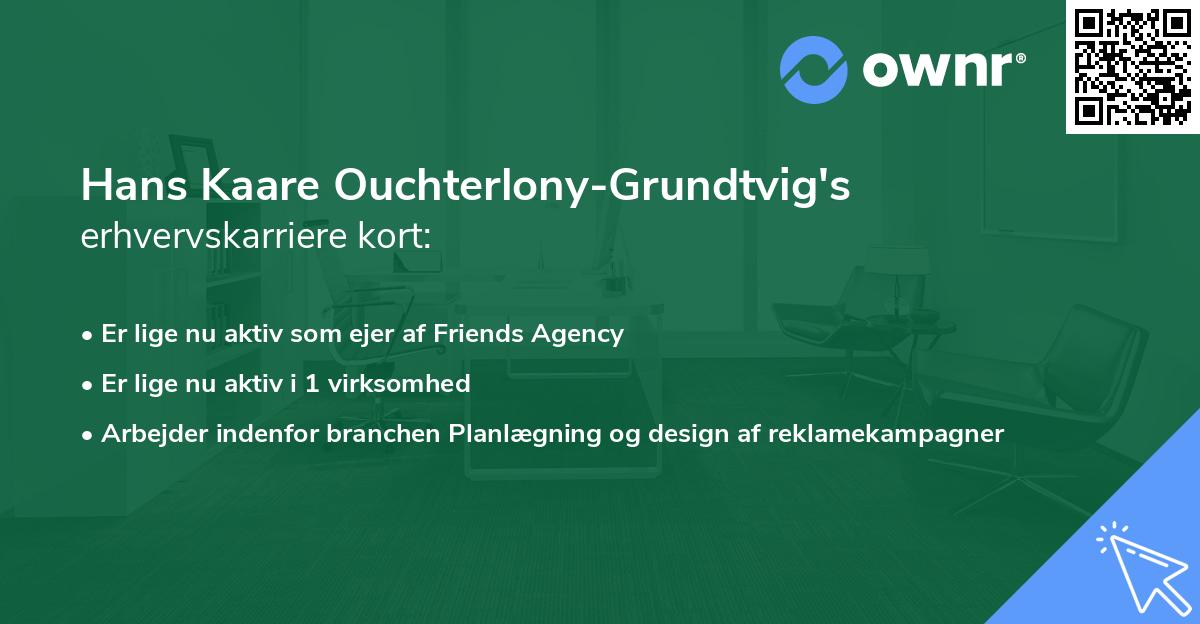 Hans Kaare Ouchterlony-Grundtvig's erhvervskarriere kort