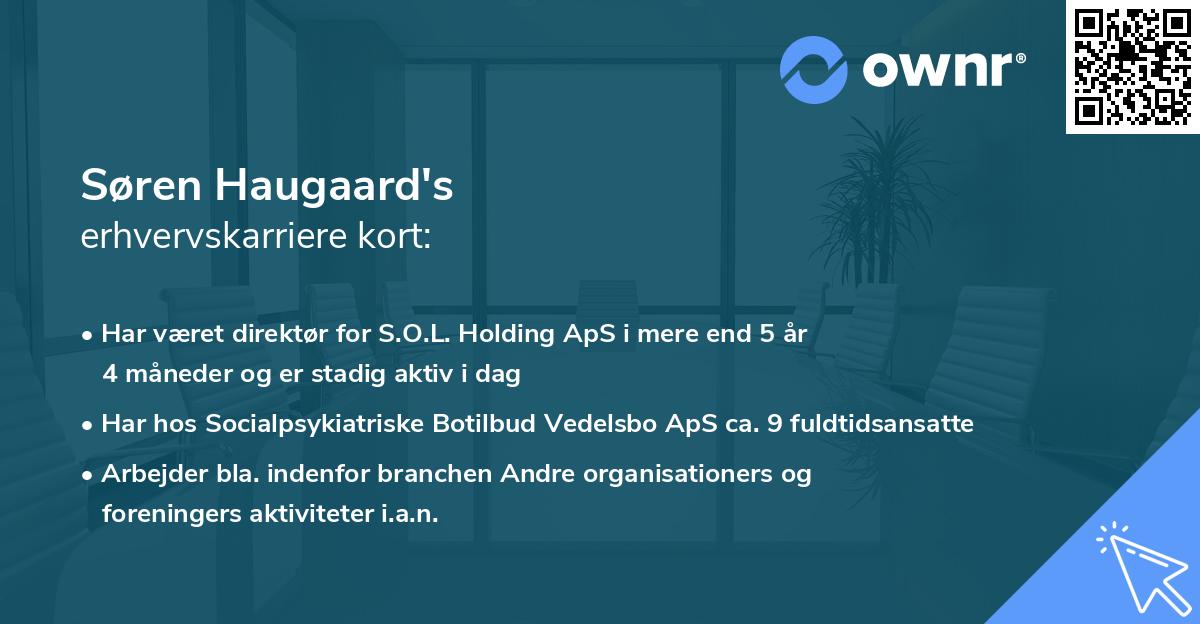 Søren Haugaard's erhvervskarriere kort