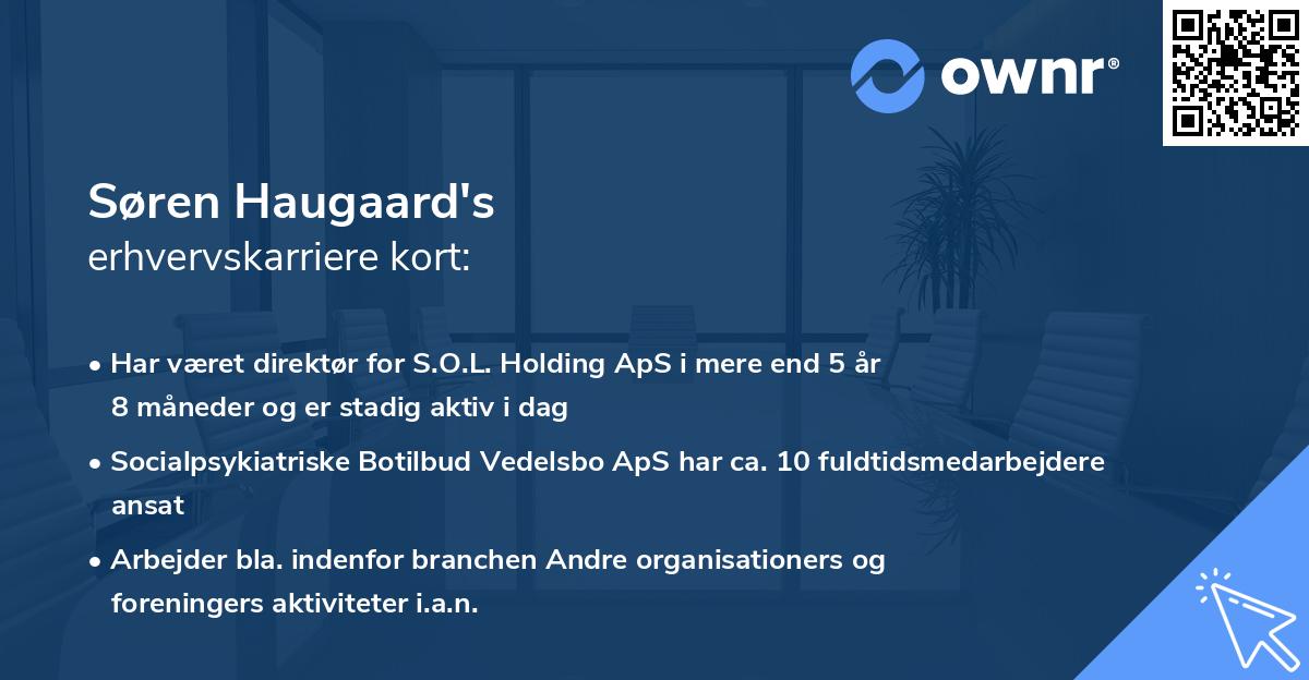 Søren Haugaard's erhvervskarriere kort